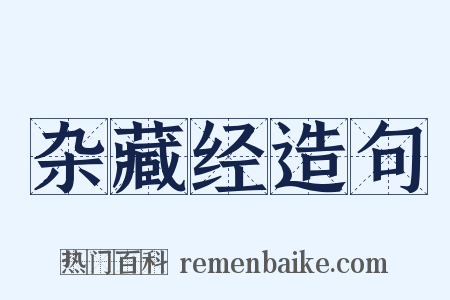 杂藏经造句是什么意思的图片